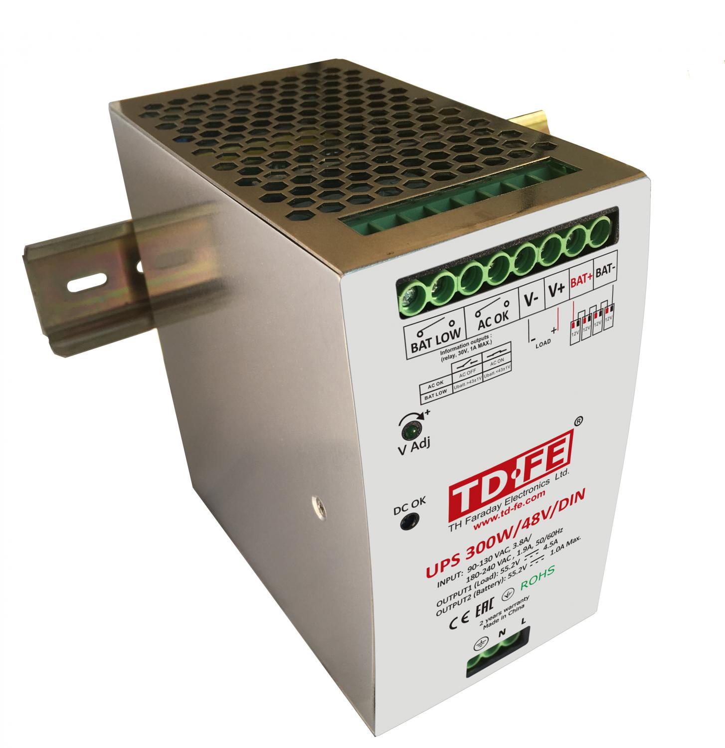 UPS 300W/48V/DIN Блок бесперебойного питания 