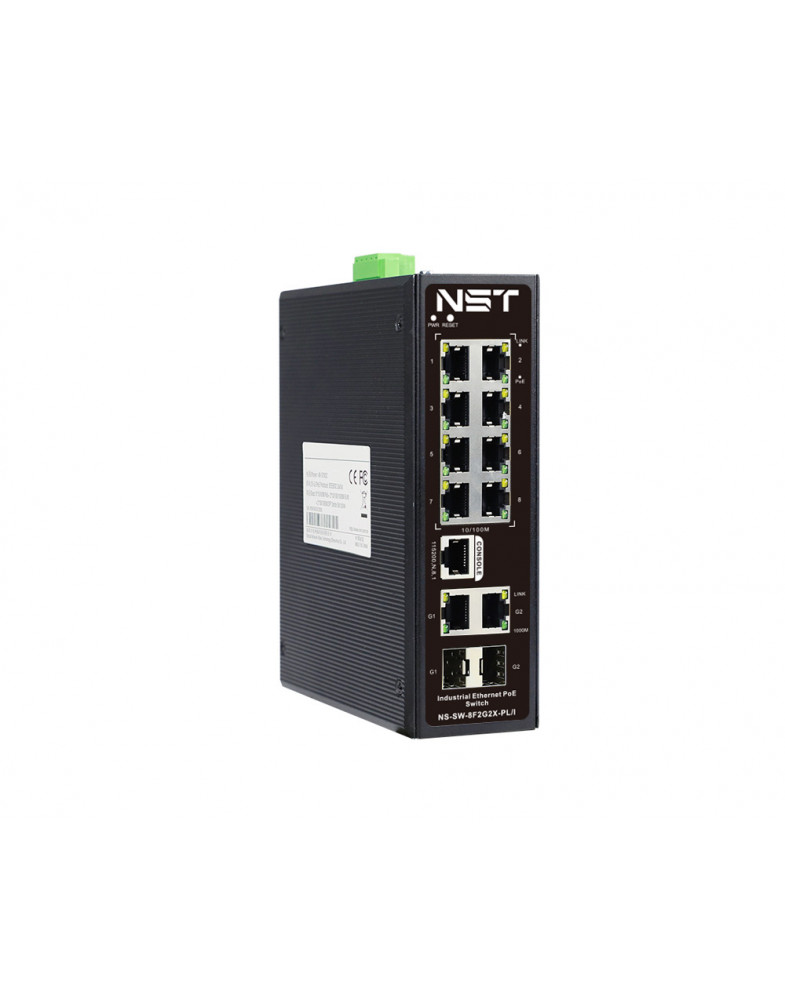 NS-SW-8F2G2X-PL/I Промышленный управляемый L2 PoE коммутатор Fast Ethernet