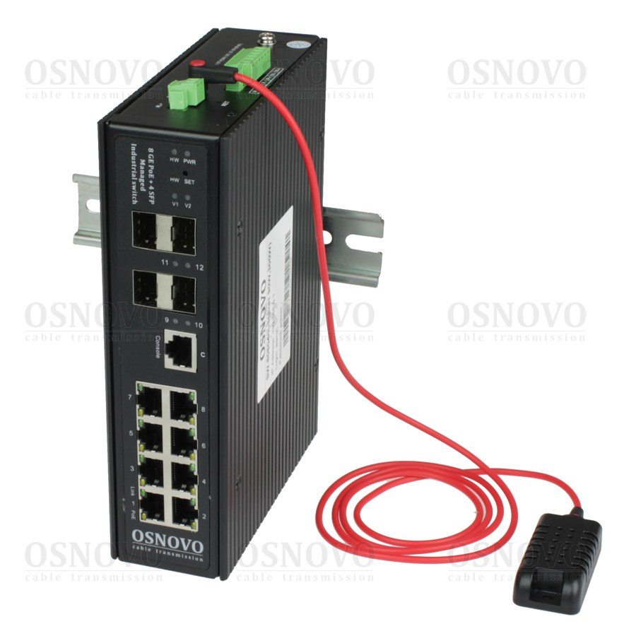 SW-80804/ILS(port 90W,300W) Промышленный управляемый (L2+) HiPoE коммутатор Gigabit Ethernet