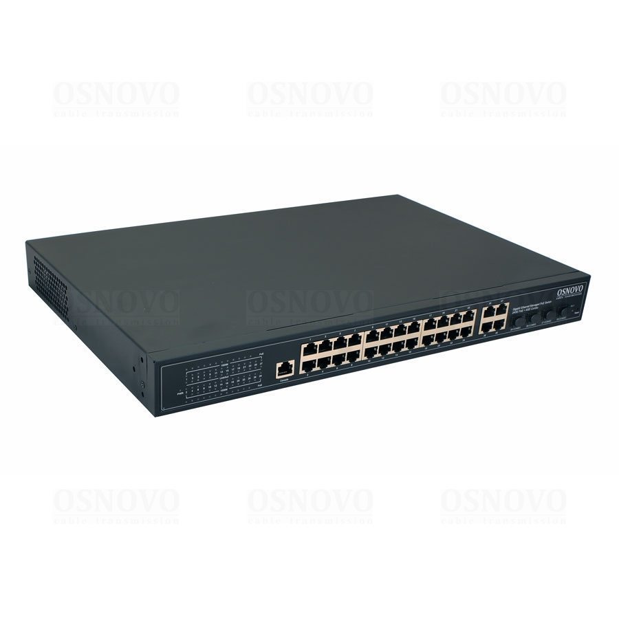SW-8244/L(400W) Управляемый L2 PoE коммутатор Gigabit Ethernet на 24 RJ45 PoE + 4 x GE Combo Uplink порта
