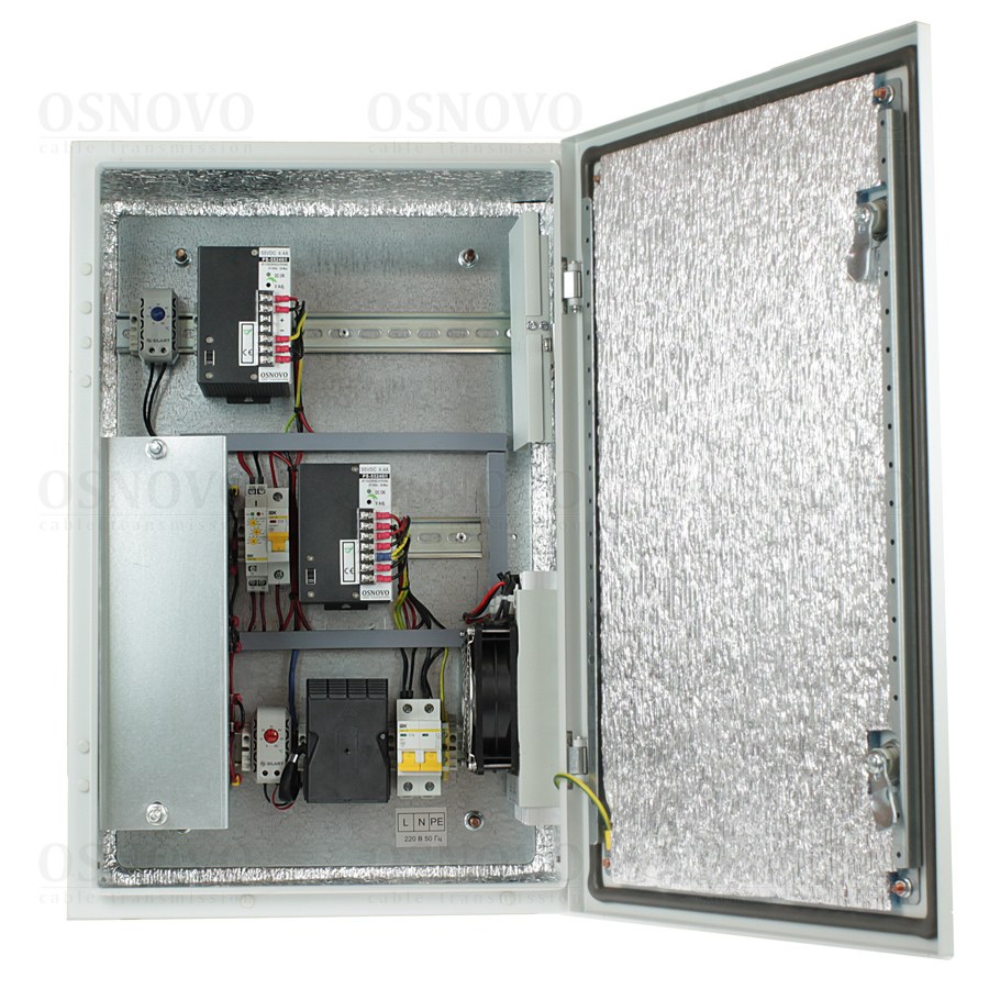 OS-46PB1 Уличная станция с термоэлектрическим охладителем, термостабилизацией,теплоизоляцией, резервным питанием и оптическим кроссом