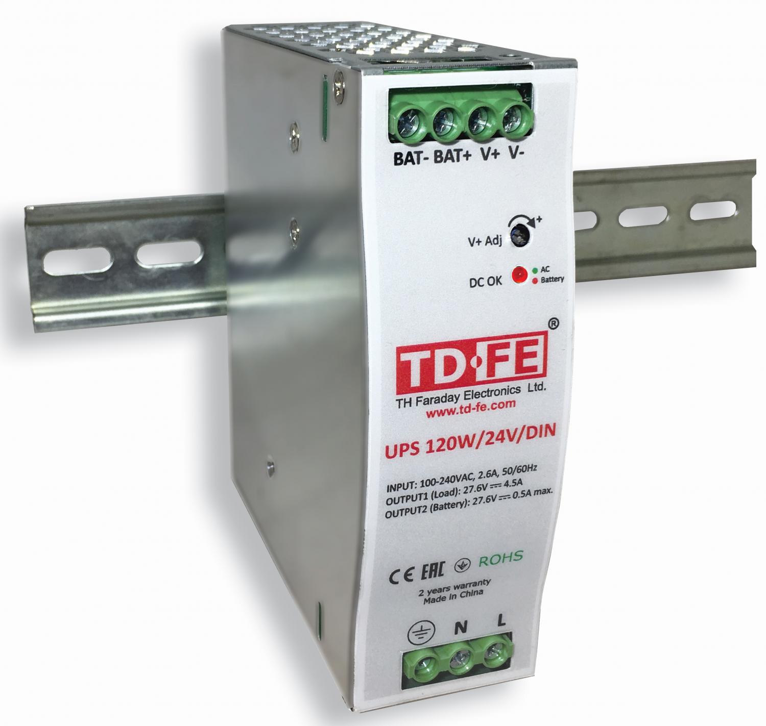 ББП UPS 120W/24V/DIN Блок бесперебойного питания