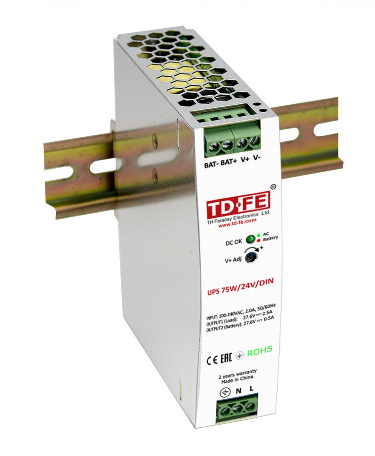 ББП UPS 75W/24V/DIN Блок бесперебойного питания