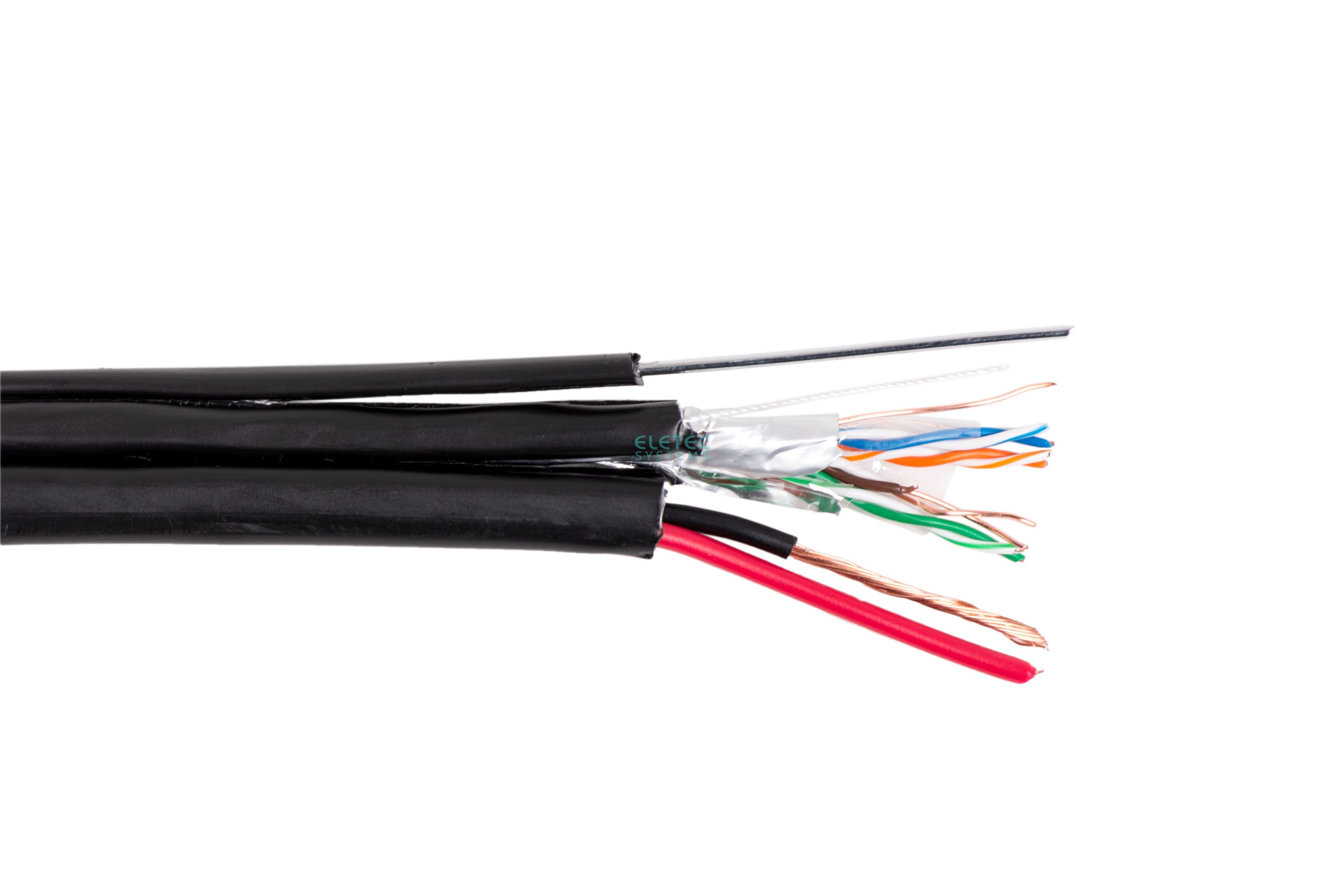 Комбинированный кабель  FTP 5E 4x2x0.5 + 2x0.75 outdoor  с тросом